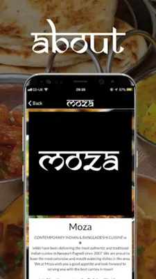 Moza Indian Restaurant android App screenshot 1